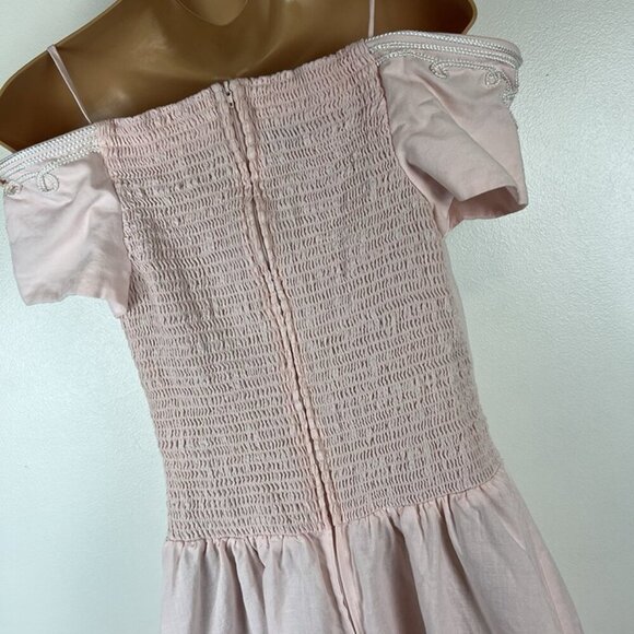 Vintage Karin Stevens Open Shoulders Fit & Flare Dress 10 Princess Pink Romantic - Picture 5 of 7